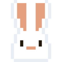 Pixel art rabbit head icon png