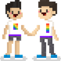 Pixel art lgbt couple character png