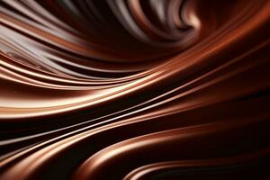 Dance of Light and Shadow - Swirls of Chocolate Cream Against Luminous Backdrop AI Generative photo