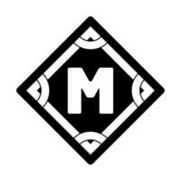 monograma logo, metro, elemento, sencillo vector