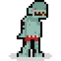 Pixel art cartoon ugly zombie character 2 png