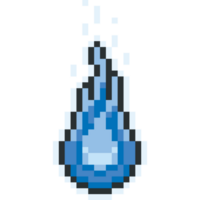 Pixel art blue spirit character png