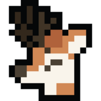 Pixel art cartoon deer head icon png