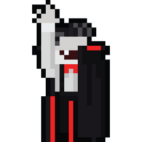 Pixel art cartoon dracula character png