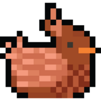 Pixel art cartoon bird character png