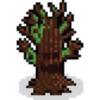 Pixel art cartoon ghost tree character png