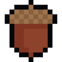 Pixel art cartoon oak nut icon png