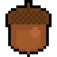 Pixel art cartoon oak nut icon png