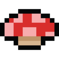 Pixel art cartoon mushroom icon png