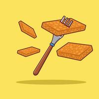 Detailed tempe illustration for food icon vector