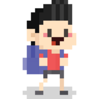 Pixel art student character png