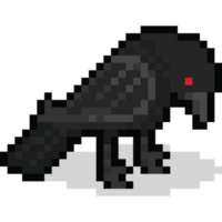 Pixel art crow character png