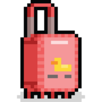 Pixel art pink luggage icon png