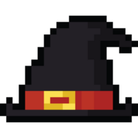 Pixel art halloween witch hat icon png