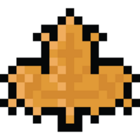 Pixel art dry maple leaf icon png