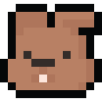 Pixel art cartoon squirrel head icon png