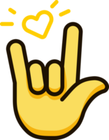 kärlek hand tecken ikon emoji klistermärke png