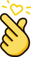 doigt cœur icône emoji autocollant png