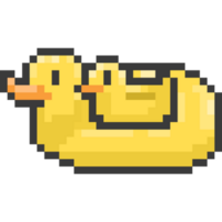 Pixel art rubber duck swim ring png