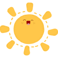 zomer zon tekenfilm karakter illustratie png