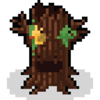 Pixel art cartoon cute tree character character png