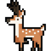 pixel art dessin animé cerf tête icône png