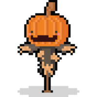 Pixel art cartoon scarcrow character png