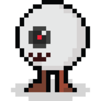 Pixel art eye monster character png