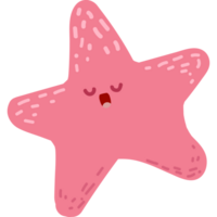 Pink starfish cartoon illustration png