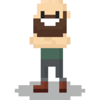 Pixel art beard man character png