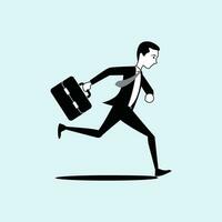 Businessman Running With Briefcase for late in work digital stock illustrations vector