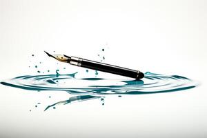 Lifeline drawn by a fountain pen, a creative portrayal of longevity and anti-aging photo