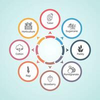 Infographic Template with Fruits Icon Digital Vector Stock Illustrations