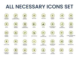 All Necessary Business Icon Set Vector Illustrations