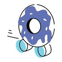 Modern doodle icon of dripping donut vector