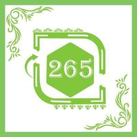 Organic Leaf Design with Number 265 vector