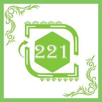 Organic Leaf Design with Number 221 vector