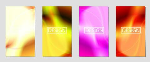 set of abstract background with light gradient color, colorful background for poster flyer banner backdrop. vertical banner. cool fluid background with abstract geometric line. vector illustration