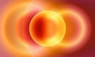 Iridescent gradient bubble on orange color background with glowing neon ovale line. three dimensional ball illustration vector. vector