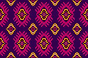 Fabric ethnic tribal pattern art. Ethnic ikat seamless pattern. American and Mexican style. vector