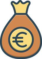 color icon for euros vector