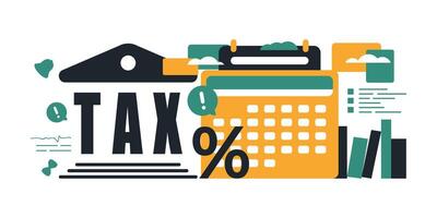 Trendy background on the theme of paying taxes. vector