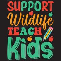 Support Wildlife Teach Kids vector