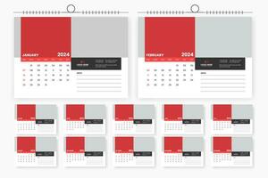 modern 2024 desk calendar template design vector