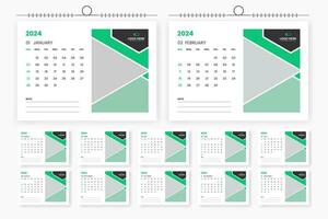 modern 2024 desk calendar template design vector