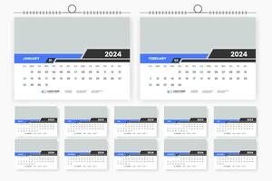 modern 2024 desk calendar template design vector