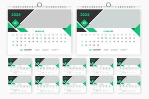 modern 2024 desk calendar template design vector