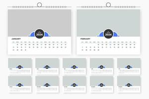 modern 2024 desk calendar template design vector