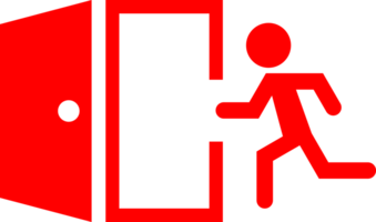 emergency exit door fire escape sign warning icon png