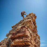 escalada el alturas - un viaje de fuerza y aventuras ai generativo foto